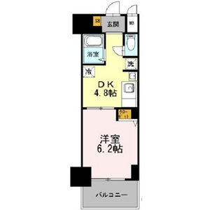 大阪市中央區高津-1DK公寓大廈 房間格局