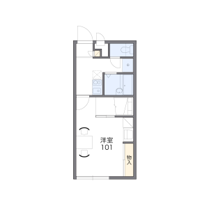 1K Apartment in Shinyashikicho - Okayama-shi Kita-ku Floorplan