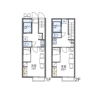 1K Apartment in Midoricho - Akishima-shi Floorplan