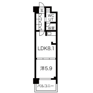 1LDK Mansion in Nippombashi - Osaka-shi Naniwa-ku Floorplan