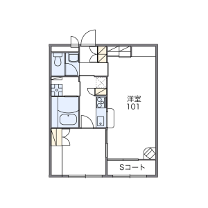 1LDK Apartment in Azuchicho kamitoyora - Omihachiman-shi Floorplan
