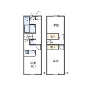 2DK Apartment in Shimizu kameimachi - Kumamoto-shi Kita-ku Floorplan