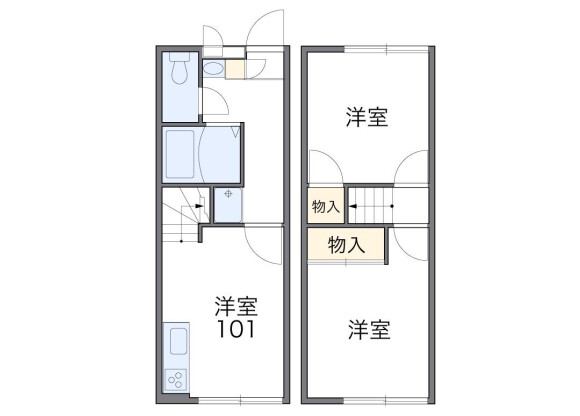 2DK Apartment to Rent in Chiba-shi Wakaba-ku Floorplan