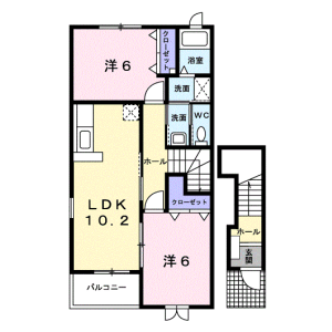 2LDK Apartment in Hirasawa - Hadano-shi Floorplan