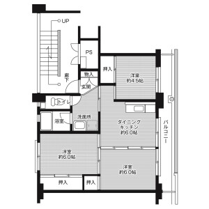 3DK Mansion in Hikawachoshobara - Izumo-shi Floorplan