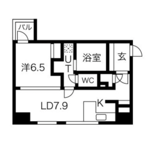 1LDK Mansion in Fukushima - Osaka-shi Fukushima-ku Floorplan