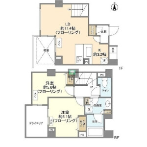 2LDK Mansion in Takanawa - Minato-ku Floorplan