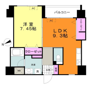 1LDK Mansion in Nakamaruko - Kawasaki-shi Nakahara-ku Floorplan