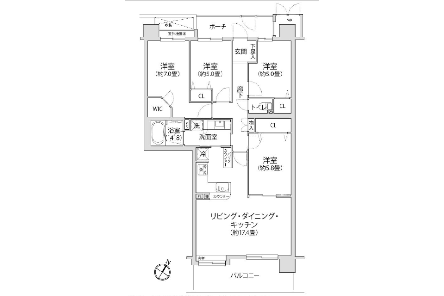 4LDK Apartment to Buy in Koto-ku Interior