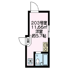 1R Apartment in Nogata - Nakano-ku Floorplan