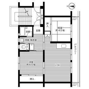 2LDK Mansion in Fukuicho - Ashikaga-shi Floorplan