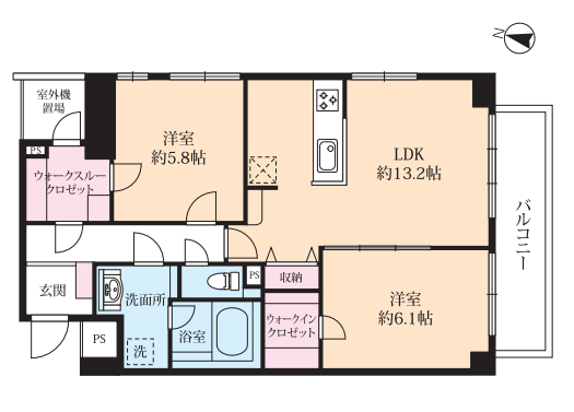 2SDK Apartment to Buy in Adachi-ku Floorplan