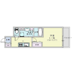 1K Mansion in Dojima - Osaka-shi Kita-ku Floorplan
