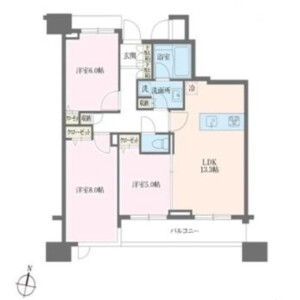3LDK Mansion in Takanawa - Minato-ku Floorplan