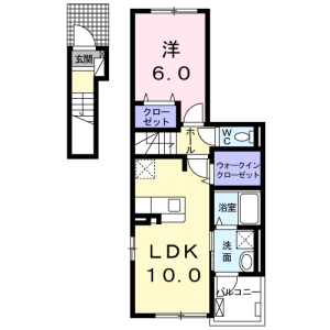 1LDK Apartment in Tsuruma - Machida-shi Floorplan