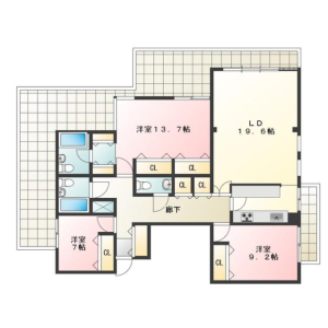 3LDK Mansion in Mita - Minato-ku Floorplan