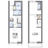 1LDK Apartment to Rent in Hanyu-shi Floorplan