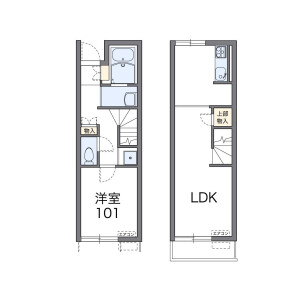 1LDK Apartment in Hanyu - Hanyu-shi Floorplan