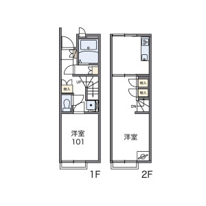1LDK Apartment in Todoroki - Setagaya-ku Floorplan