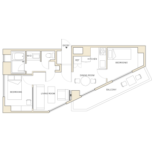 2LDK Apartment in Minamiaoyama - Minato-ku Floorplan