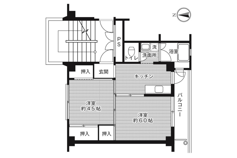 2K Apartment to Rent in Osaka-shi Taisho-ku Floorplan