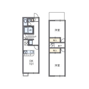 2DK Apartment in Higashitoyonakacho - Toyonaka-shi Floorplan