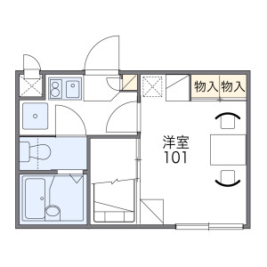 1K Apartment in Uriwari - Osaka-shi Hirano-ku Floorplan