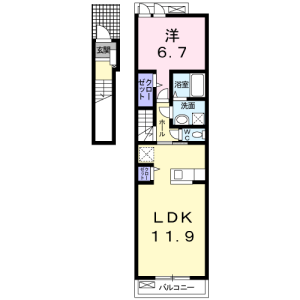 1LDK Apartment in Shibusawa - Hadano-shi Floorplan