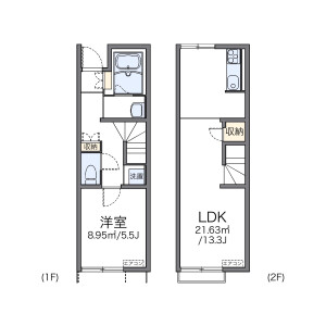 1LDK Apartment in Yayoicho - Ashikaga-shi Floorplan