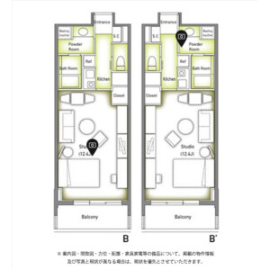 Roppongi Duplex Tower Superior B Studio - Serviced Apartment, Minato-ku Floorplan
