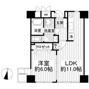 1LDK Mansion in Kandaogawamachi - Chiyoda-ku Floorplan