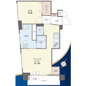 1DK {building type} in Ohashi - Meguro-ku Floorplan