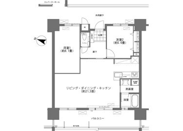2LDK Apartment to Buy in Naha-shi Floorplan