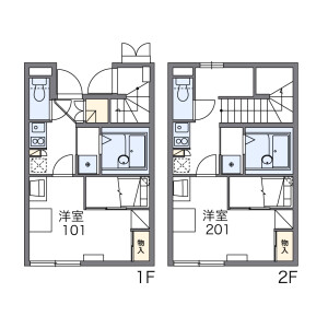 1K Apartment in Kamishinden - Ina-shi Floorplan