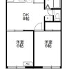 2DK Apartment to Rent in Hatogaya-shi Floorplan