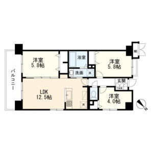 3LDK Mansion in Higashioi - Shinagawa-ku Floorplan