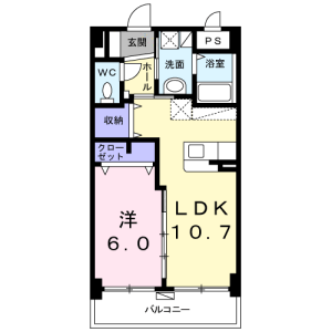 1LDK Mansion in Uehara - Nakagami-gun Nishihara-cho Floorplan