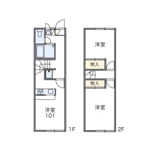 2DK Apartment in Shimonakano - Okayama-shi Kita-ku Floorplan