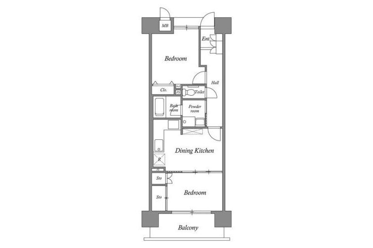 2DK Apartment to Rent in Kawaguchi-shi Floorplan