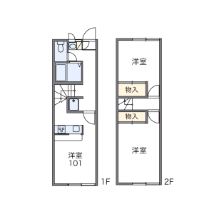 2DK Apartment in Aikocho - Matsuyama-shi Floorplan