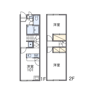 2DK Apartment in Amorikoichi - Nagano-shi Floorplan