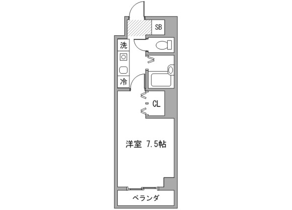 1Kマンション - 江戸川区賃貸 間取り