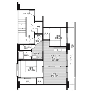 3DK Mansion in Ninomiyaaobadai - Kashima-gun Nakanoto-machi Floorplan