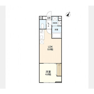1LDK Mansion in Kyuden - Setagaya-ku Floorplan