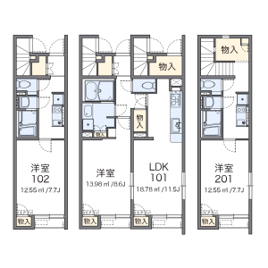 1LDK Apartment in Hinohommachi - Hino-shi Floorplan