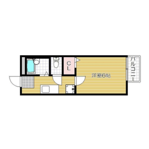 1K Mansion in Onoharahigashi - Mino-shi Floorplan