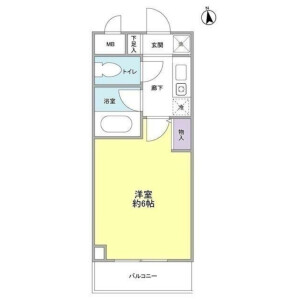 1K Mansion in Sangenjaya - Setagaya-ku Floorplan