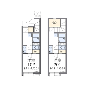1K Apartment in Sakurayama - Zushi-shi Floorplan