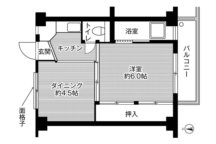 1DKマンション - 堺市西区賃貸 間取り