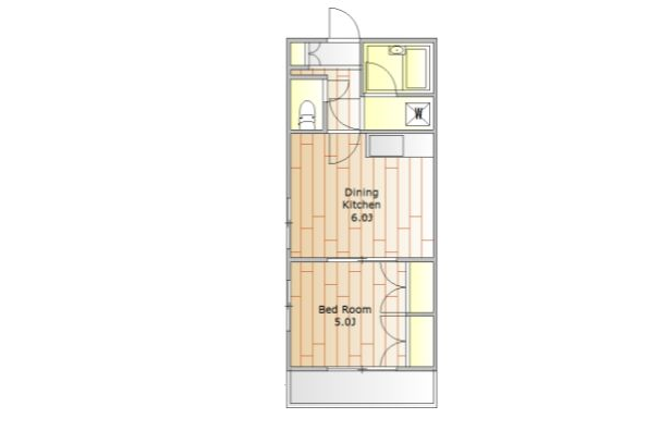 1DK Apartment to Rent in Ota-ku Floorplan